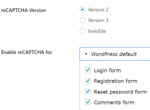 Google Captcha (ReCAPTCHA) configuration