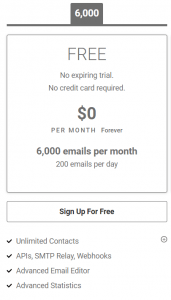 Mailjet free offering